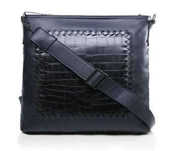 Bottega Veneta croco leather messenger bag 16051 royalblue